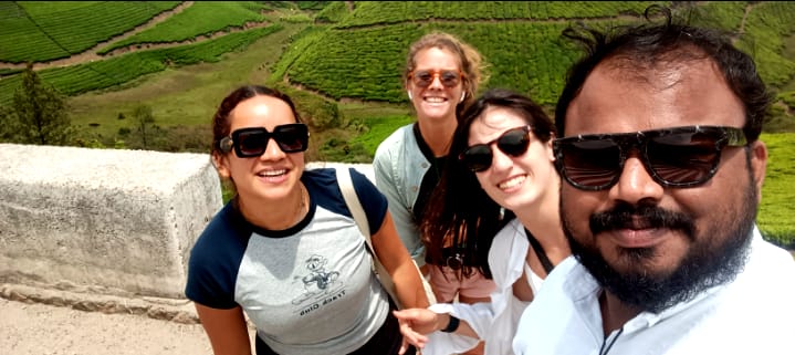 Selfie with tourists at Munnar viewpoint