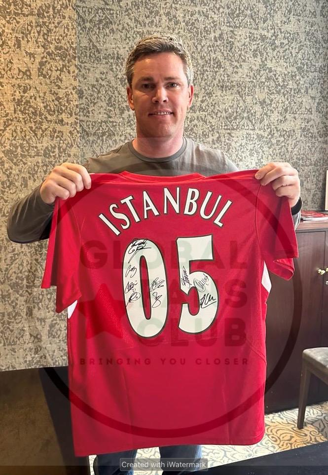 Steve Finnan with Istanbul 2005 signed shirt