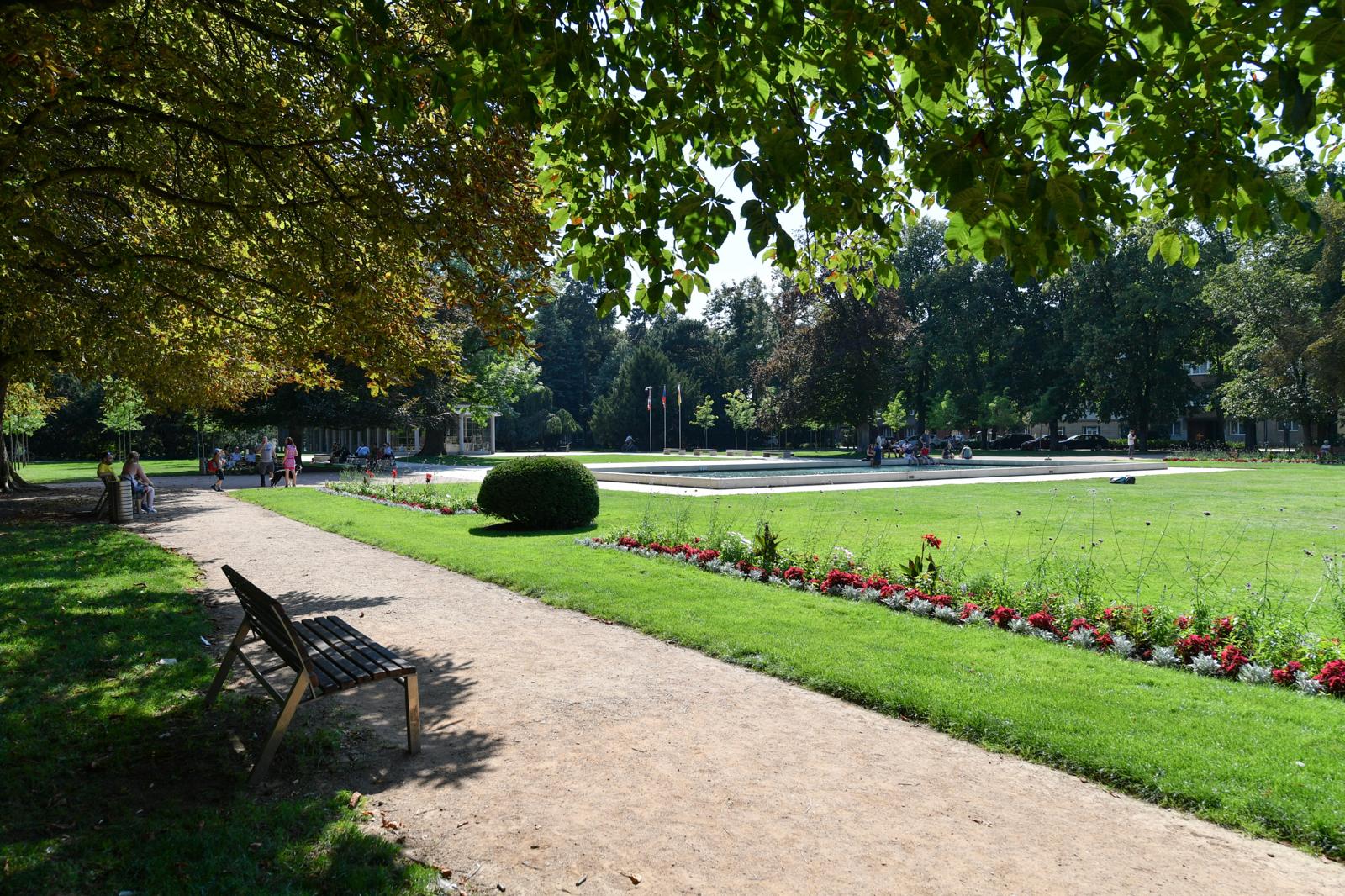 Lázeňský park s fontánou