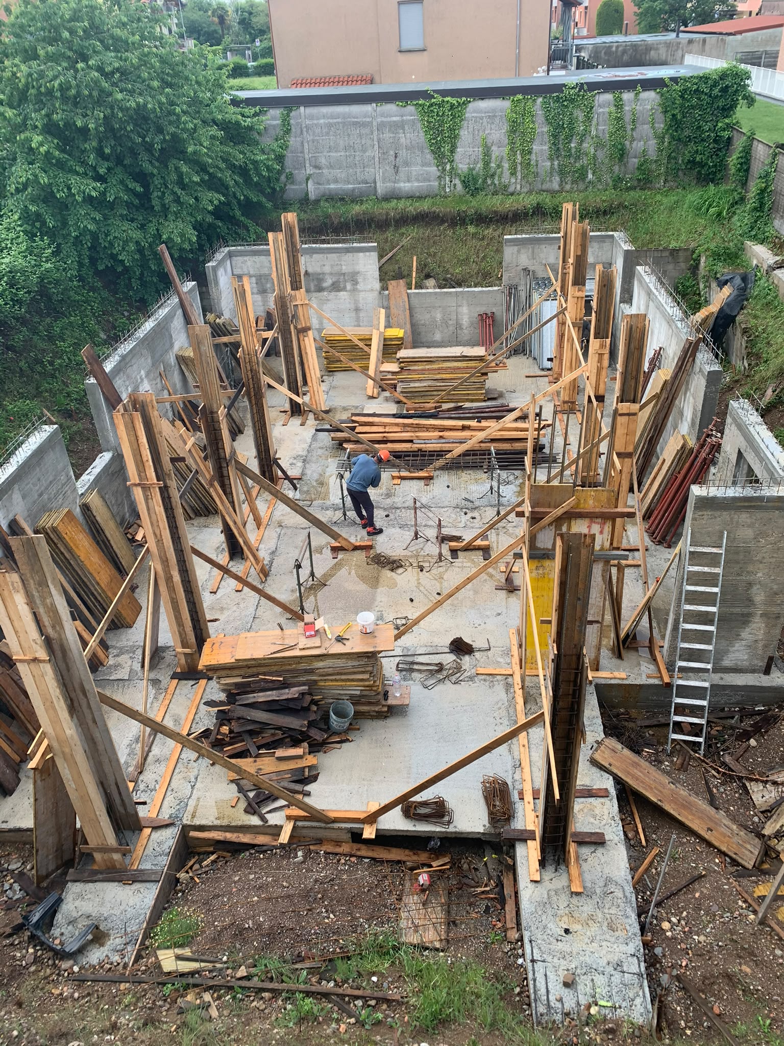 Cantiere di una fondazione residenziale