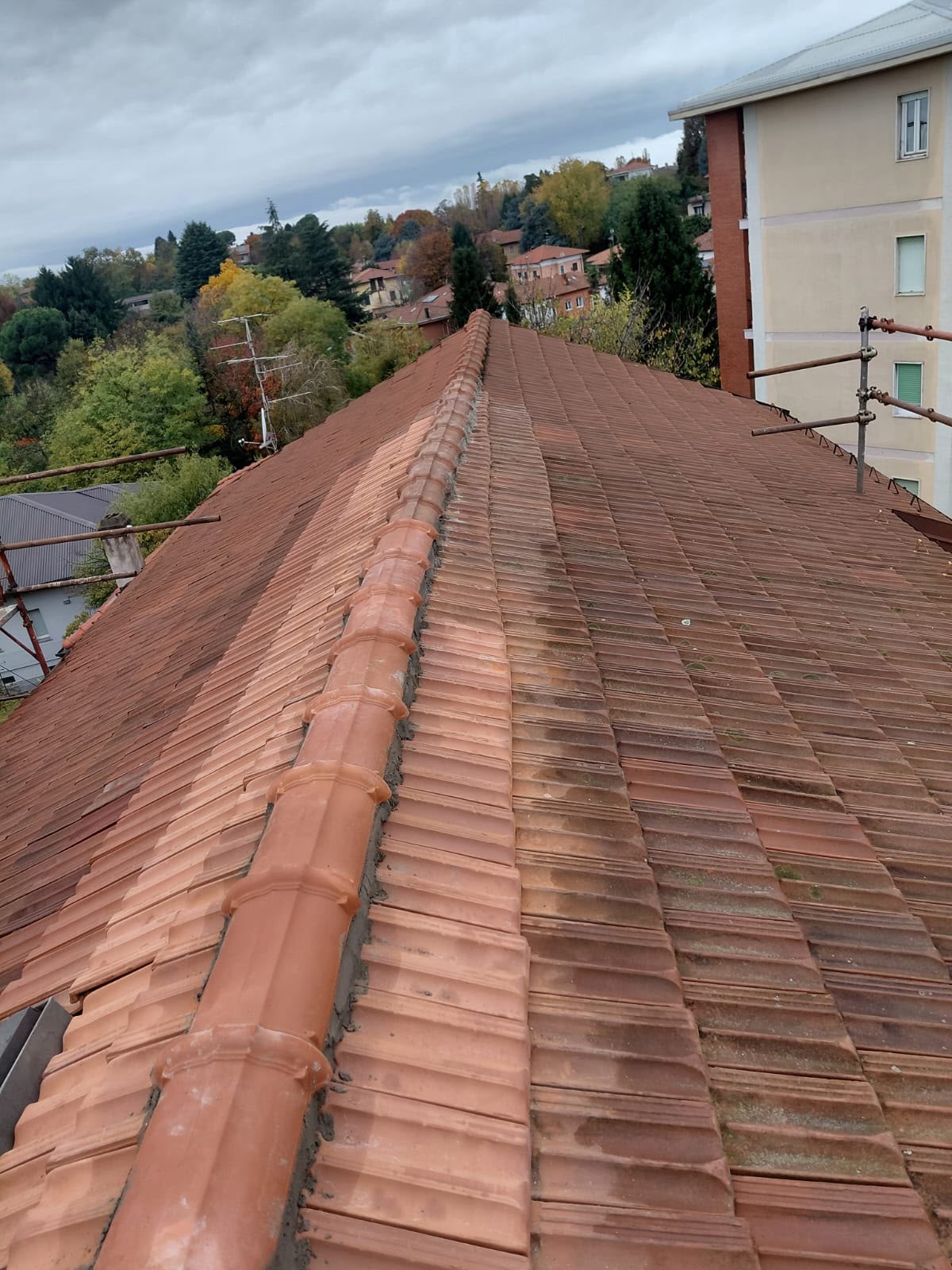 Copertura in tegole vista dall’alto