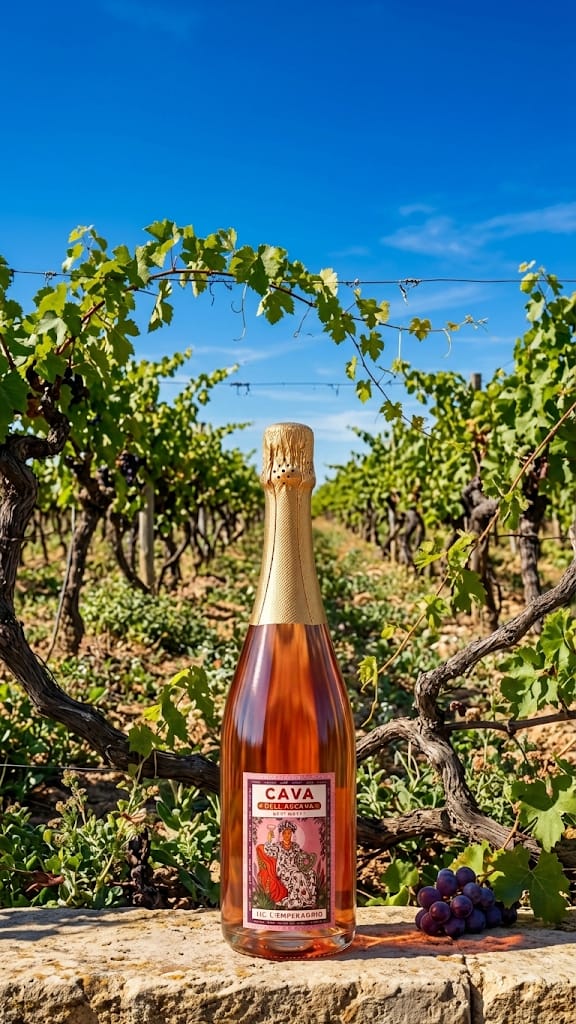 Ampolla de Cava dels Arcans entre les vinyes