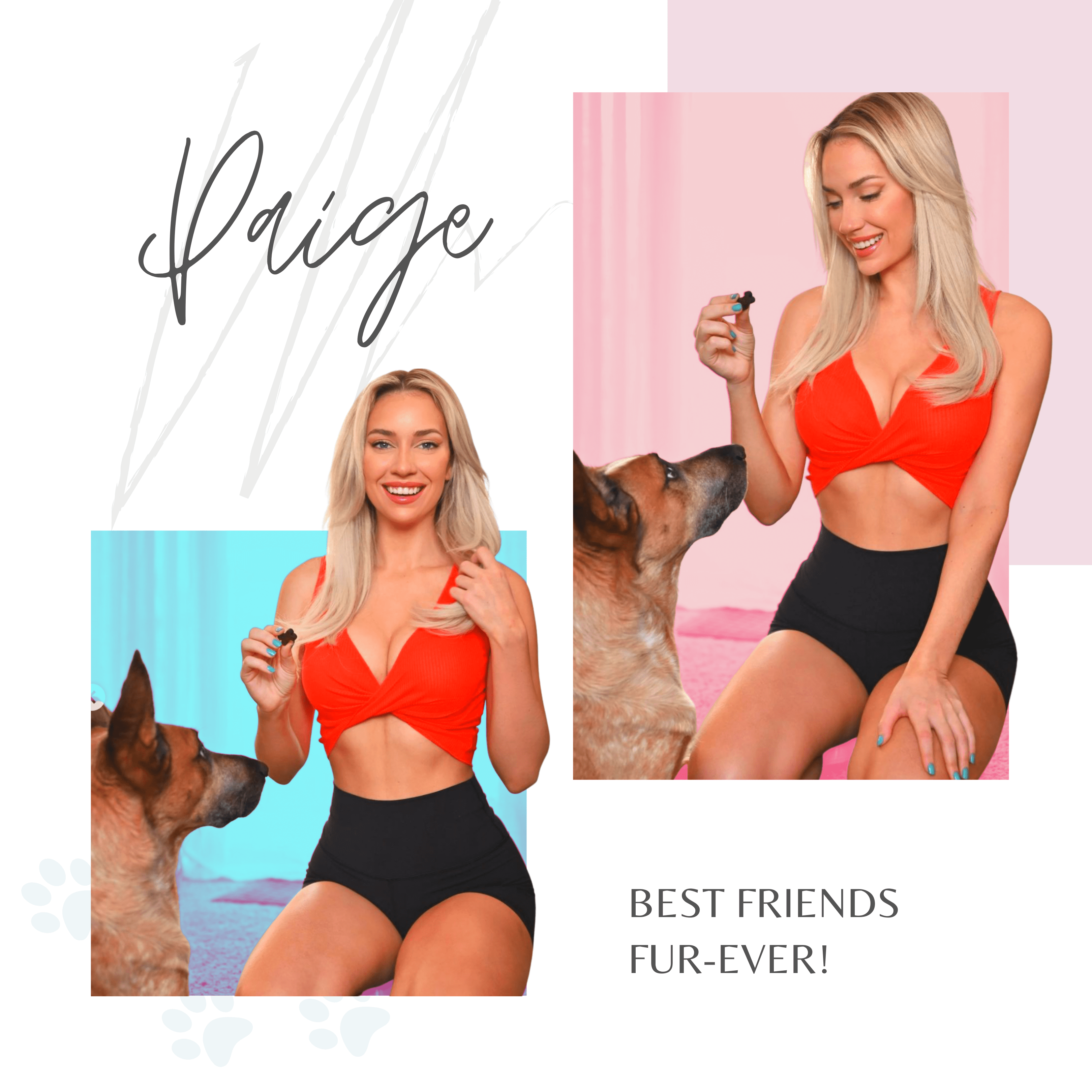 Paige Spiranac Best Friends Fur-Ever social post with dog