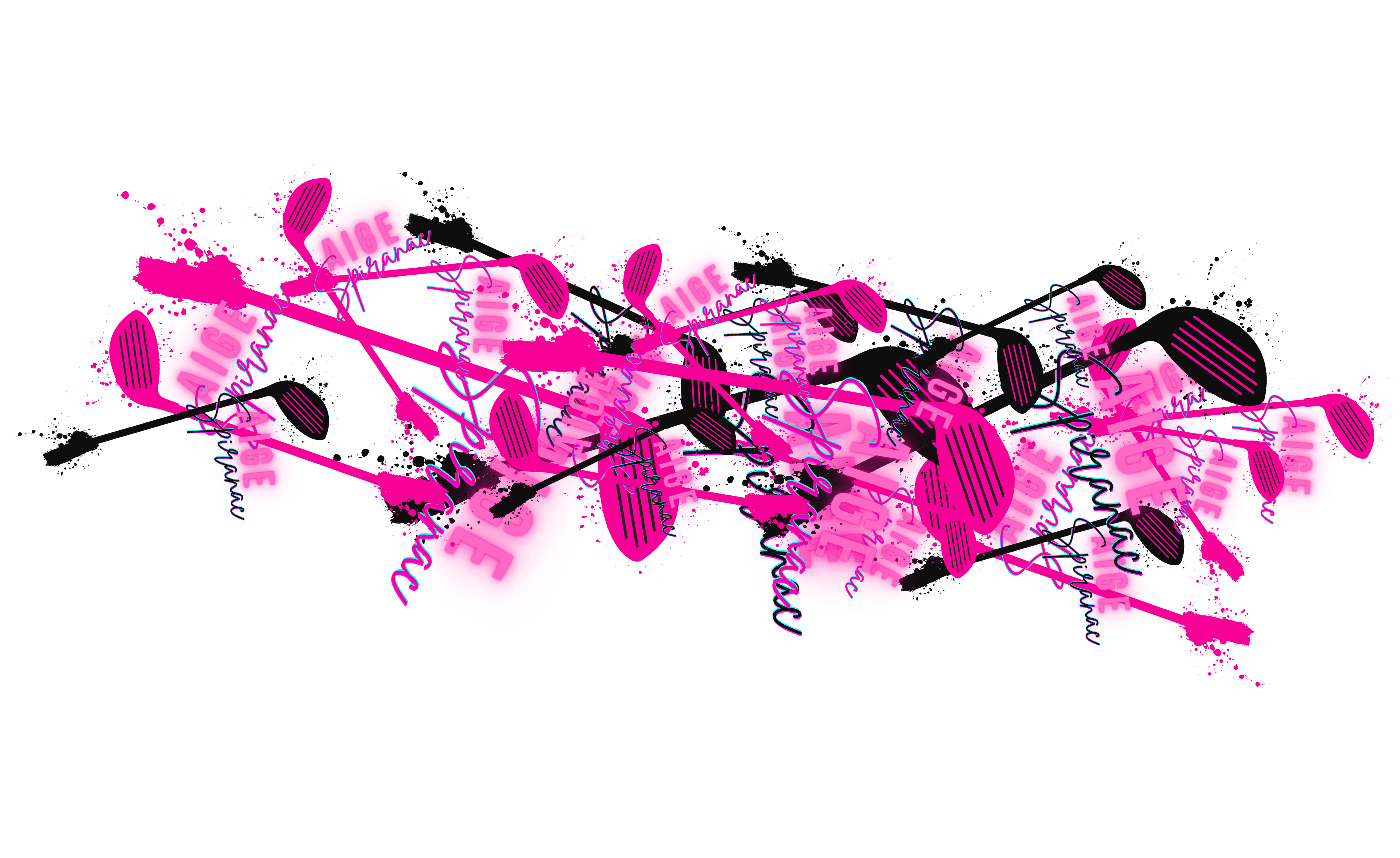 Paige Spiranac abstract pink golf club pattern graphic