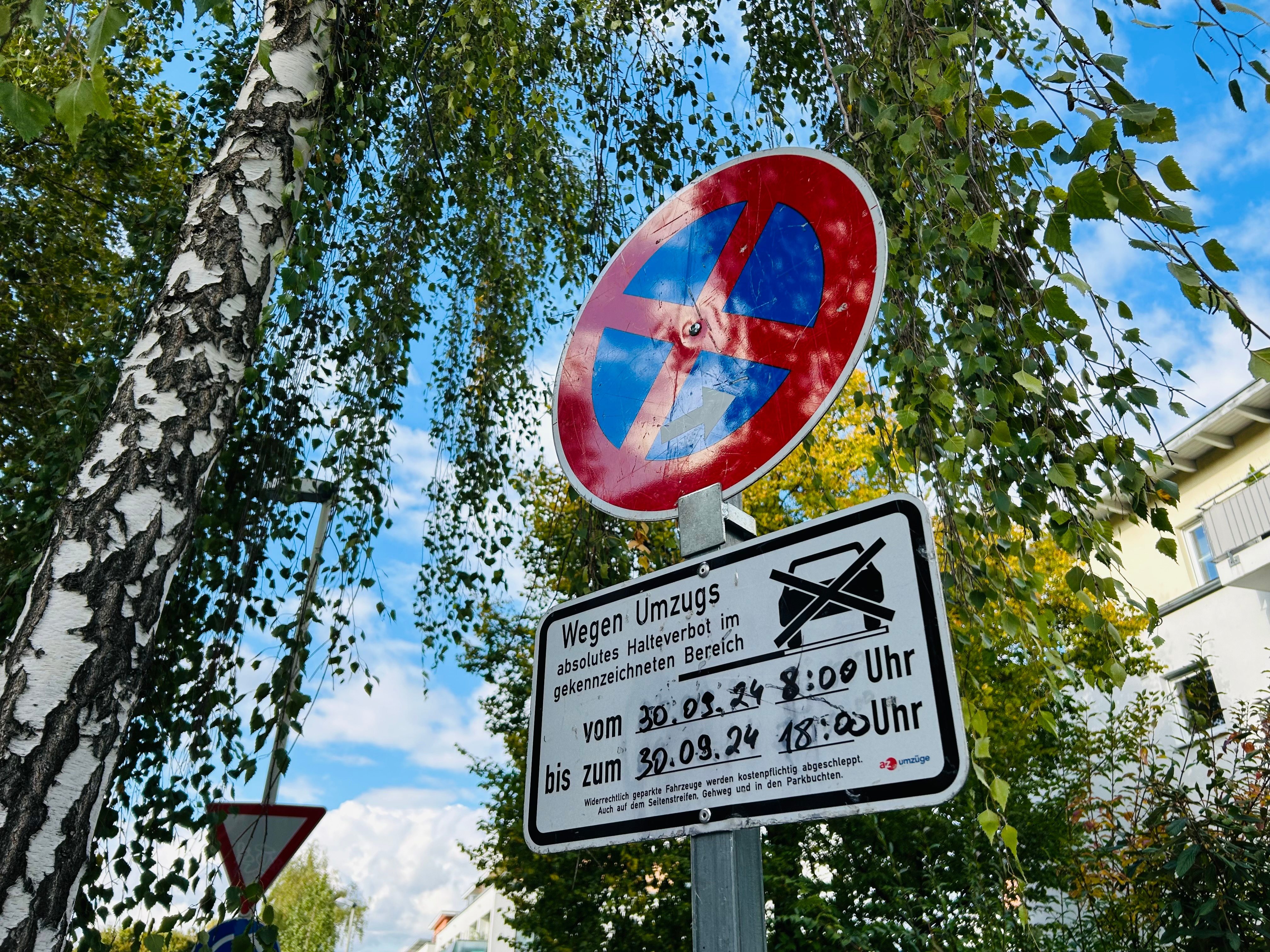 Parkverbot wegen Umzug