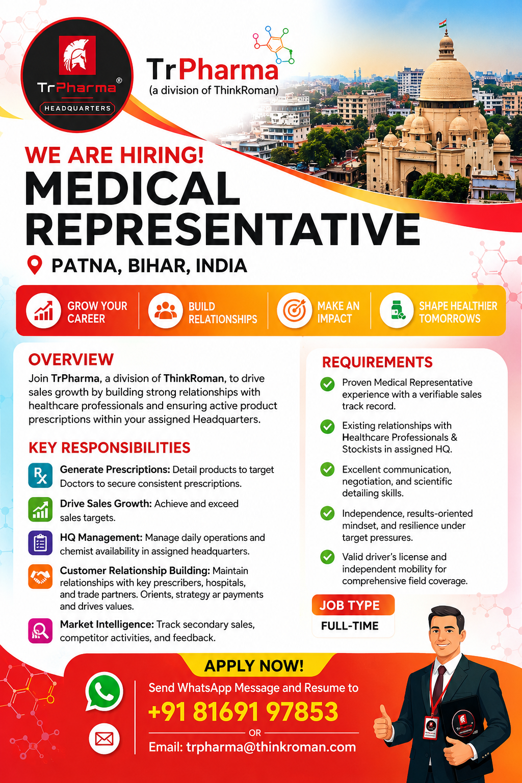Medical Representative Job in Patna, Bihar