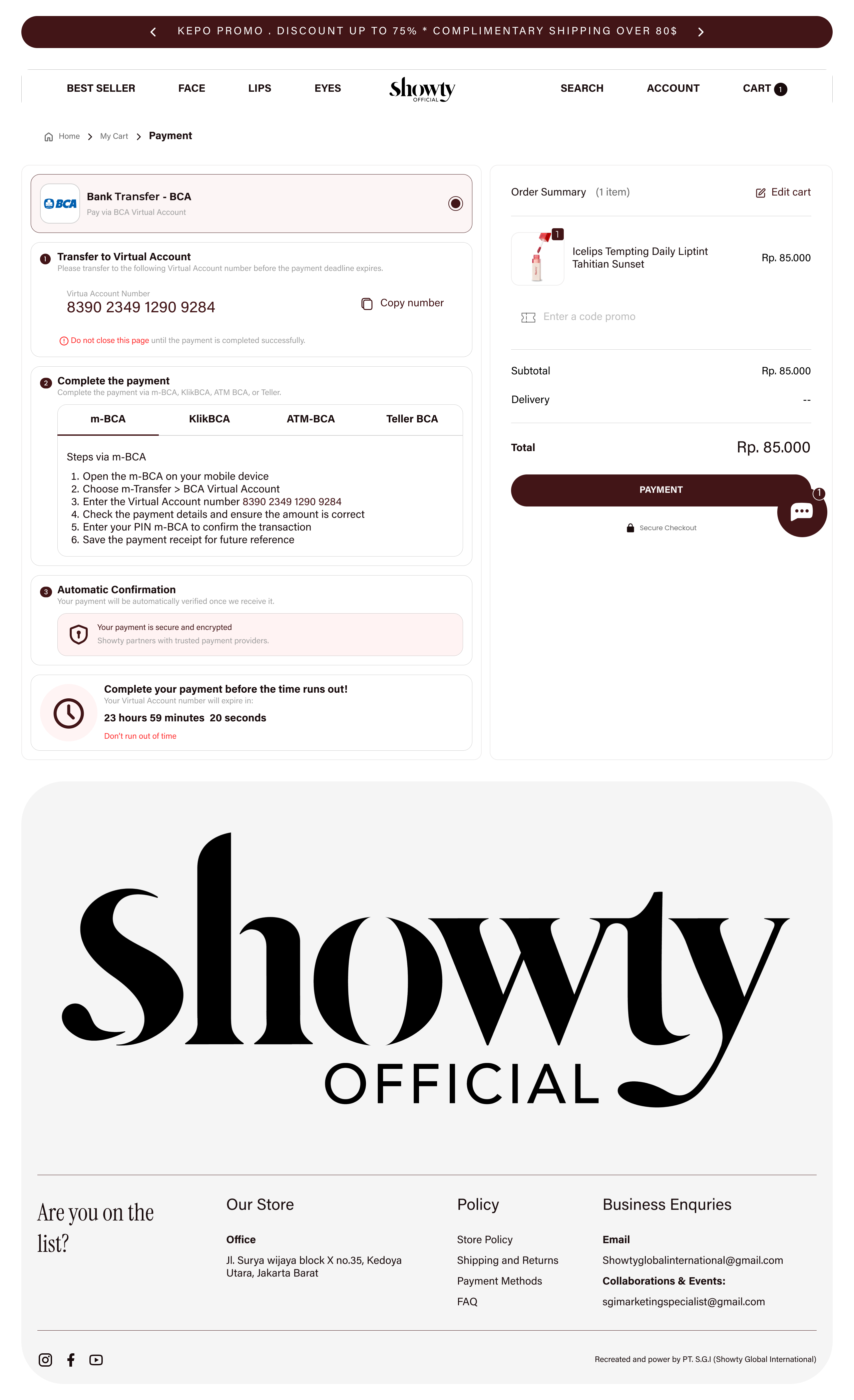 Showty website screen 4