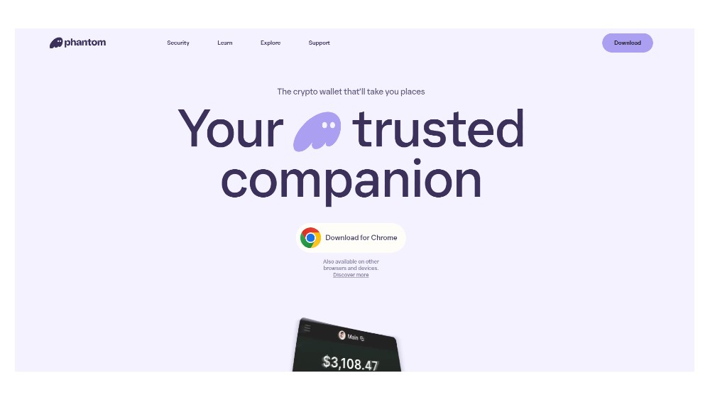 Phantom Wallet Homepage