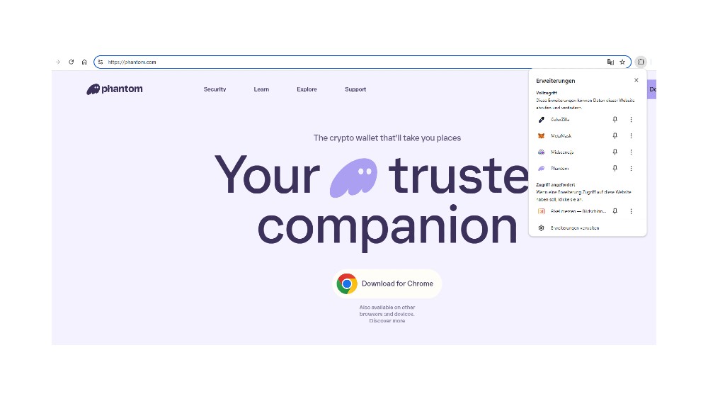 Phantom Browser Extension Installation