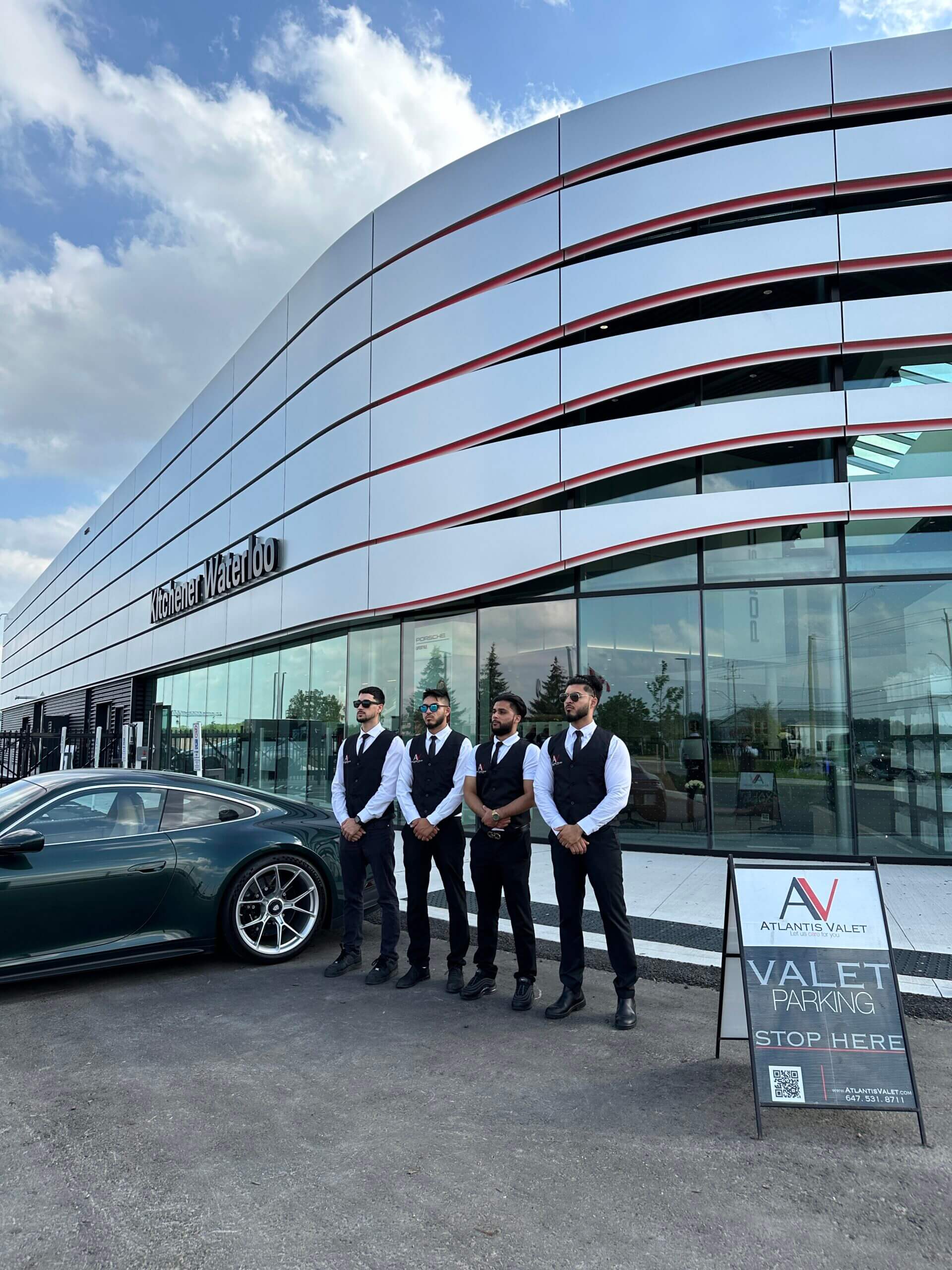 Atlantis Valet team at Porsche dealership
