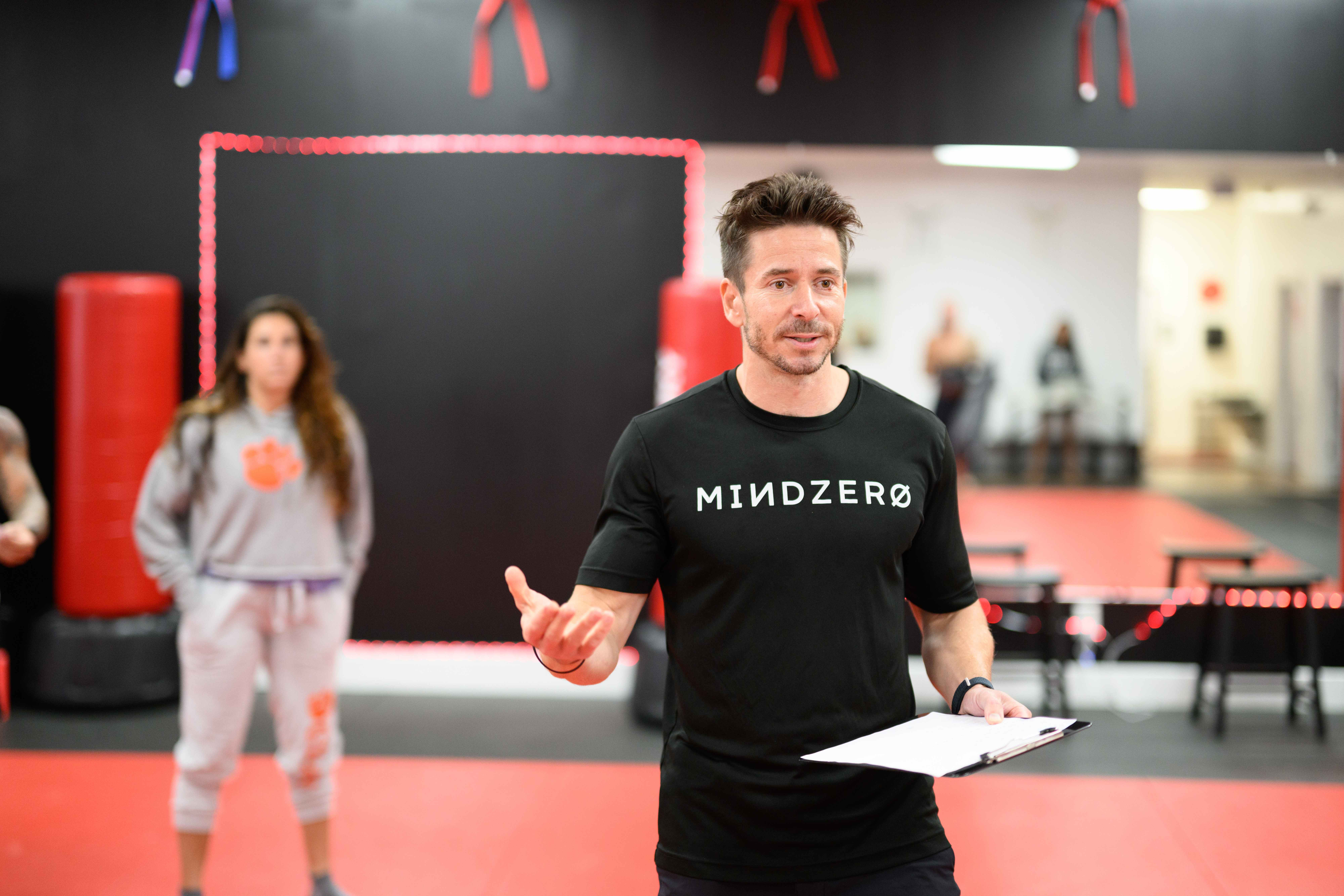 David coaching in a dojo