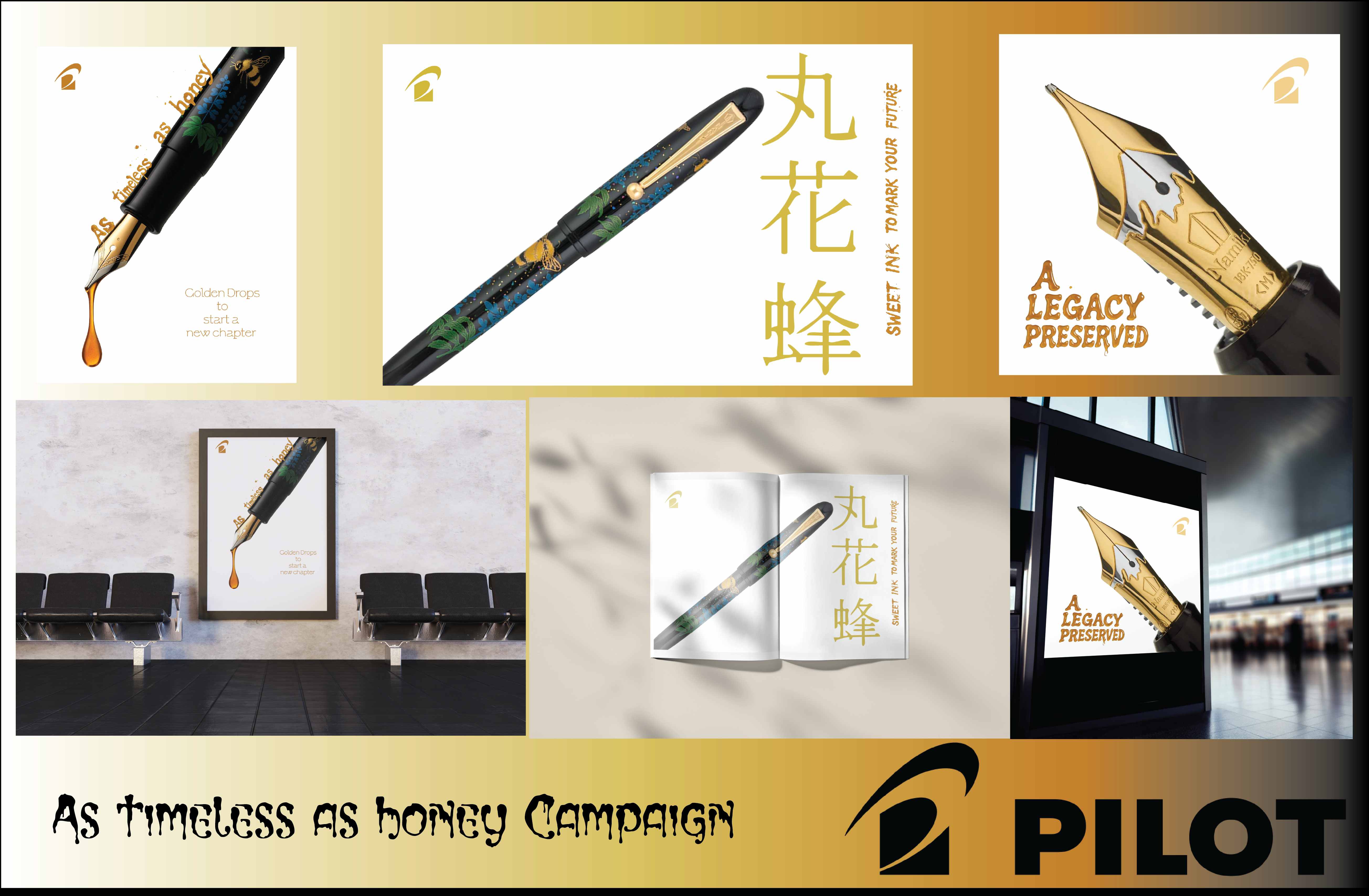 Pilot Honey Bee Pen full campaign board with all touchpoints