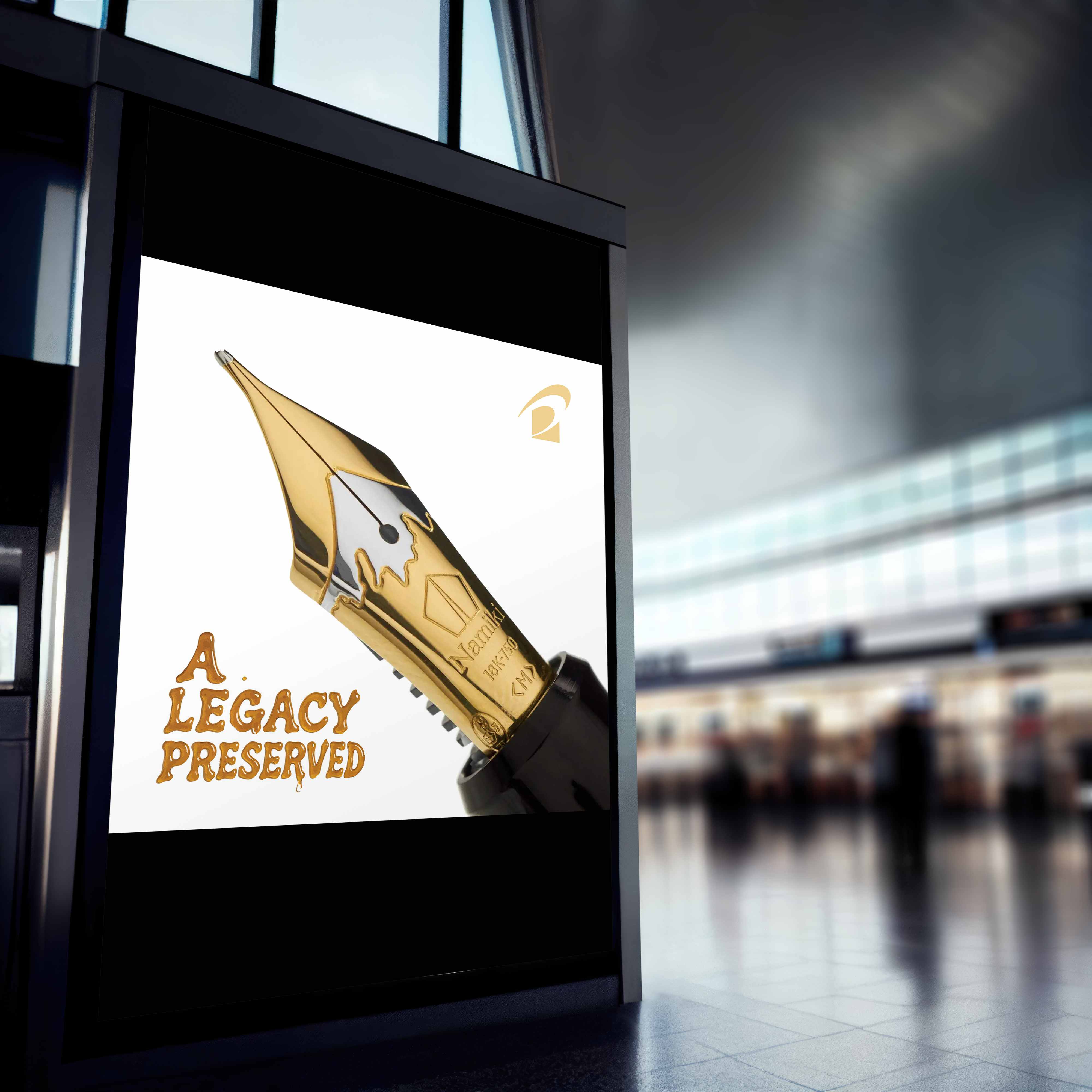 Pilot Honey Bee Pen A Legacy Preserved billboard in airport