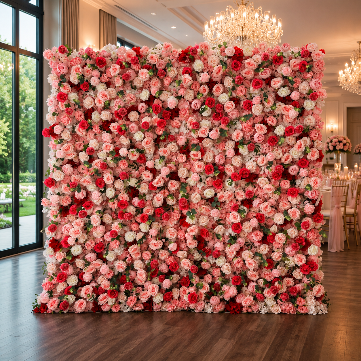 Pink Paradise Flower Wall Hire Hull