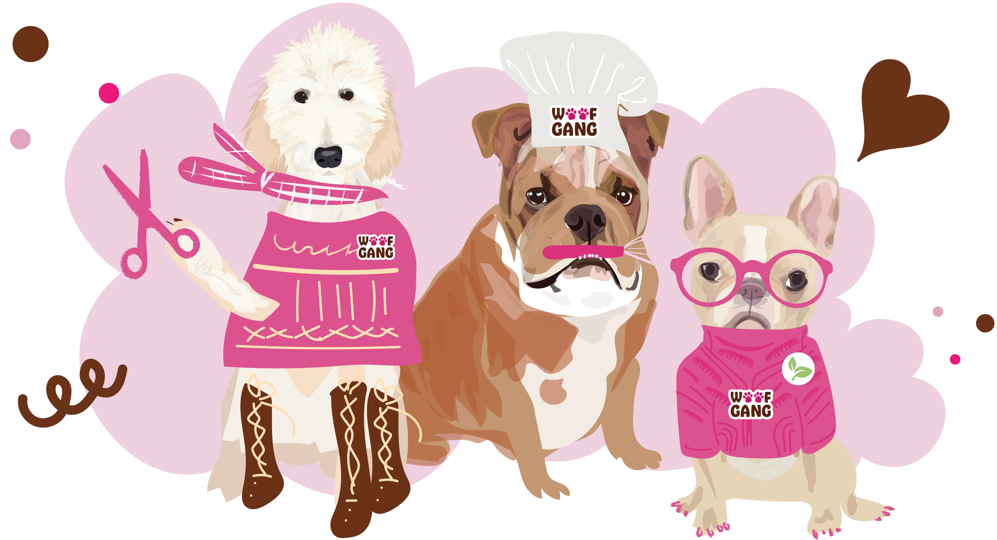 Woof Gang Bakery & Grooming Mascots