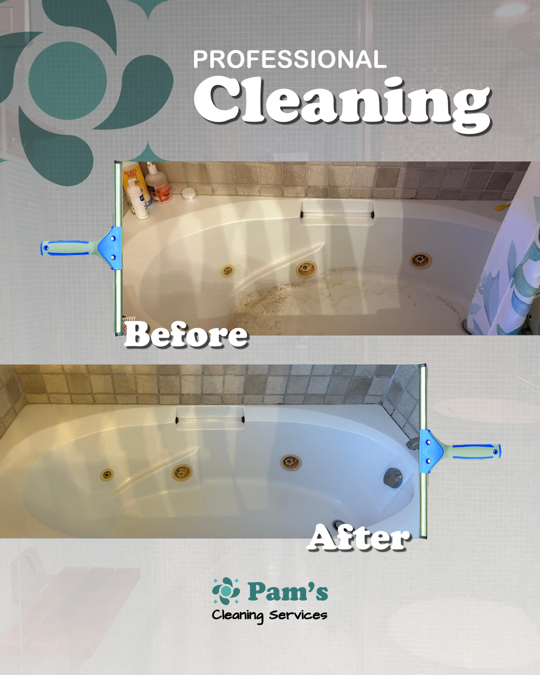 Professional Cleaning - Bathtub Before and After