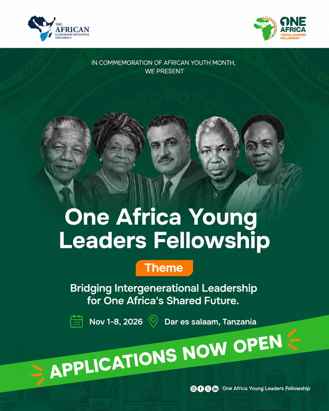 One Africa Young Leaders Fellowship 2026 poster