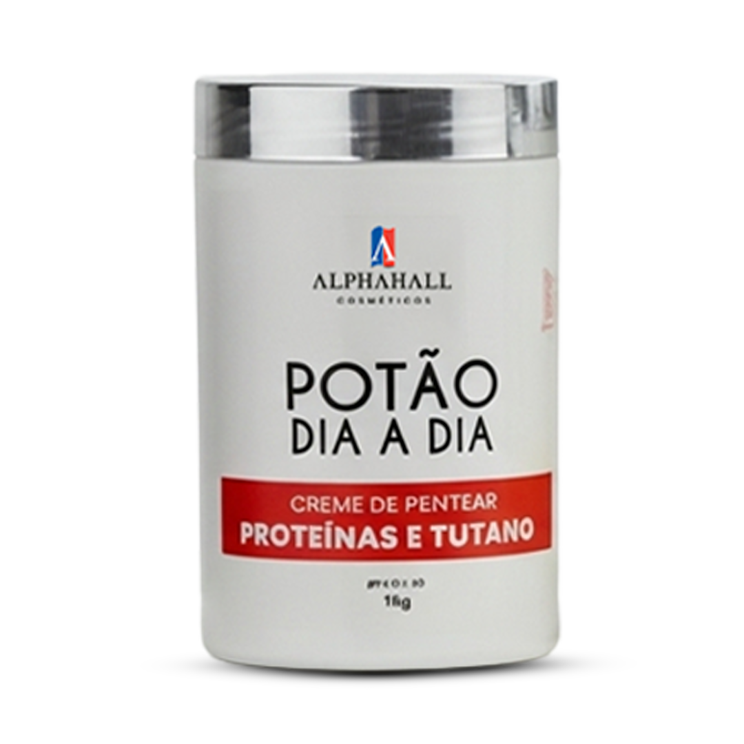 Potão Dia a Dia Proteínas e Tutano - Creme de pentear 1kg para brilho e revitalização dos fios