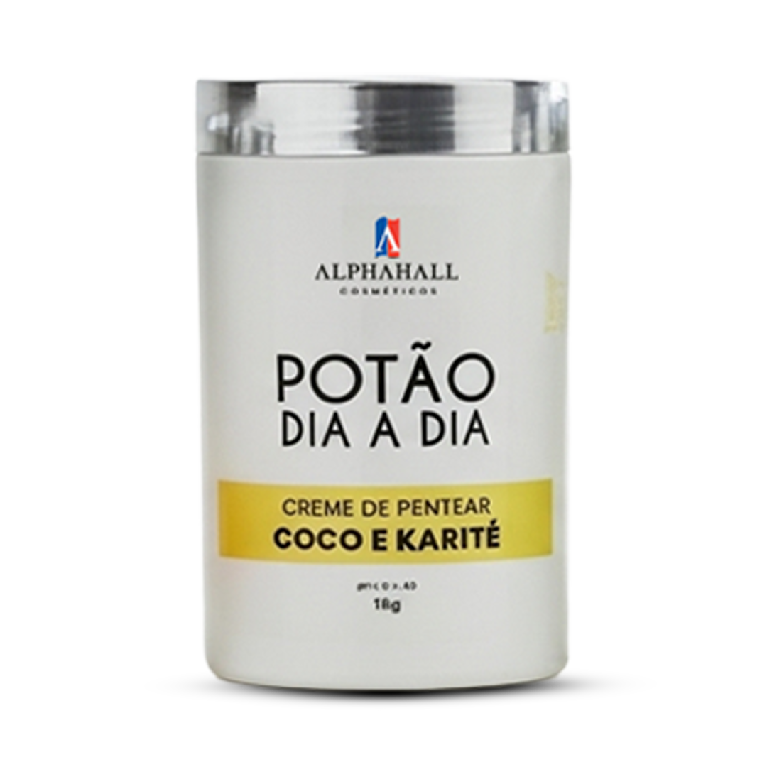 Potão Dia a Dia Coco e Karité - Creme de pentear 1kg para controle de frizz e hidratação