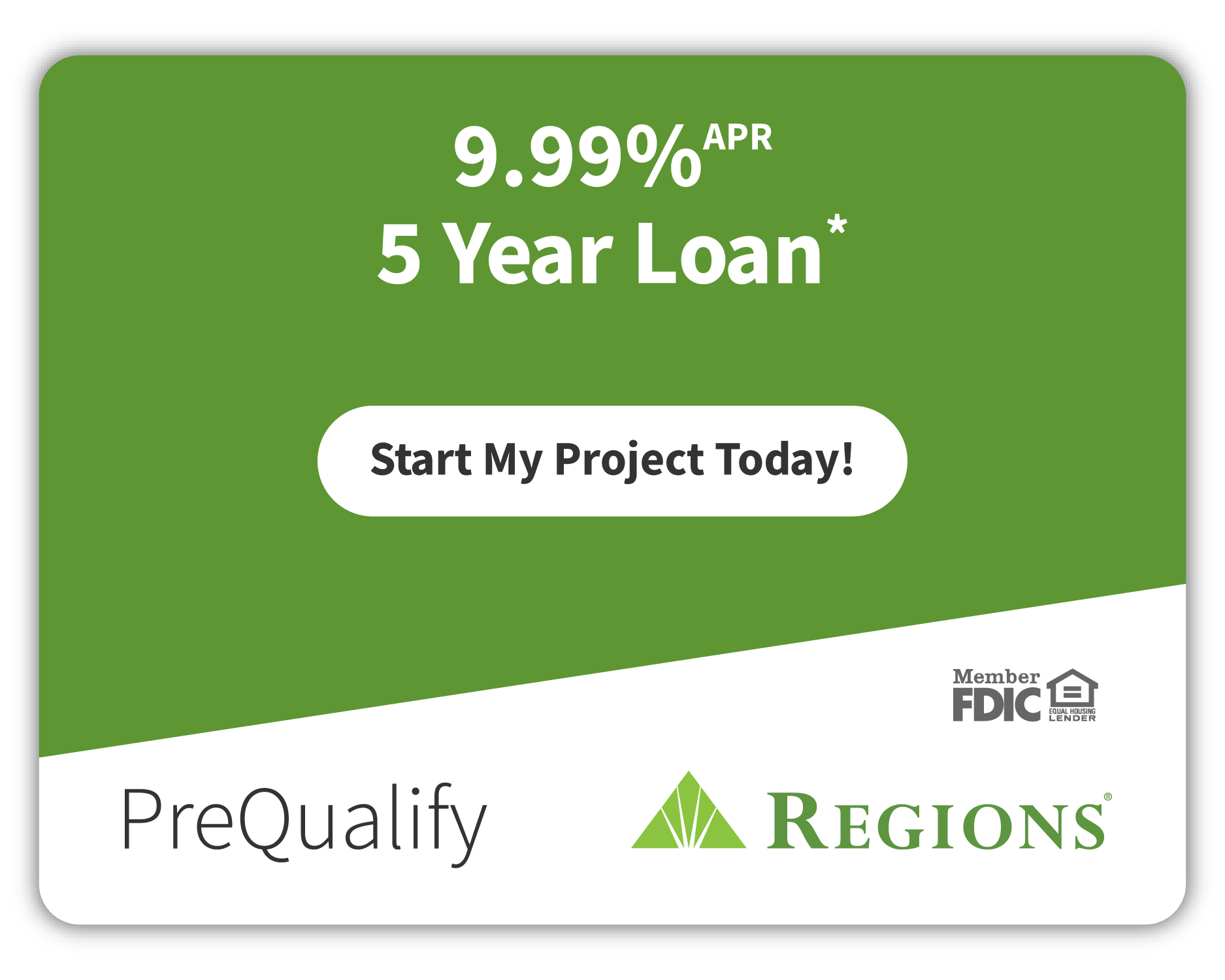 9.99% APR 5-Year financing