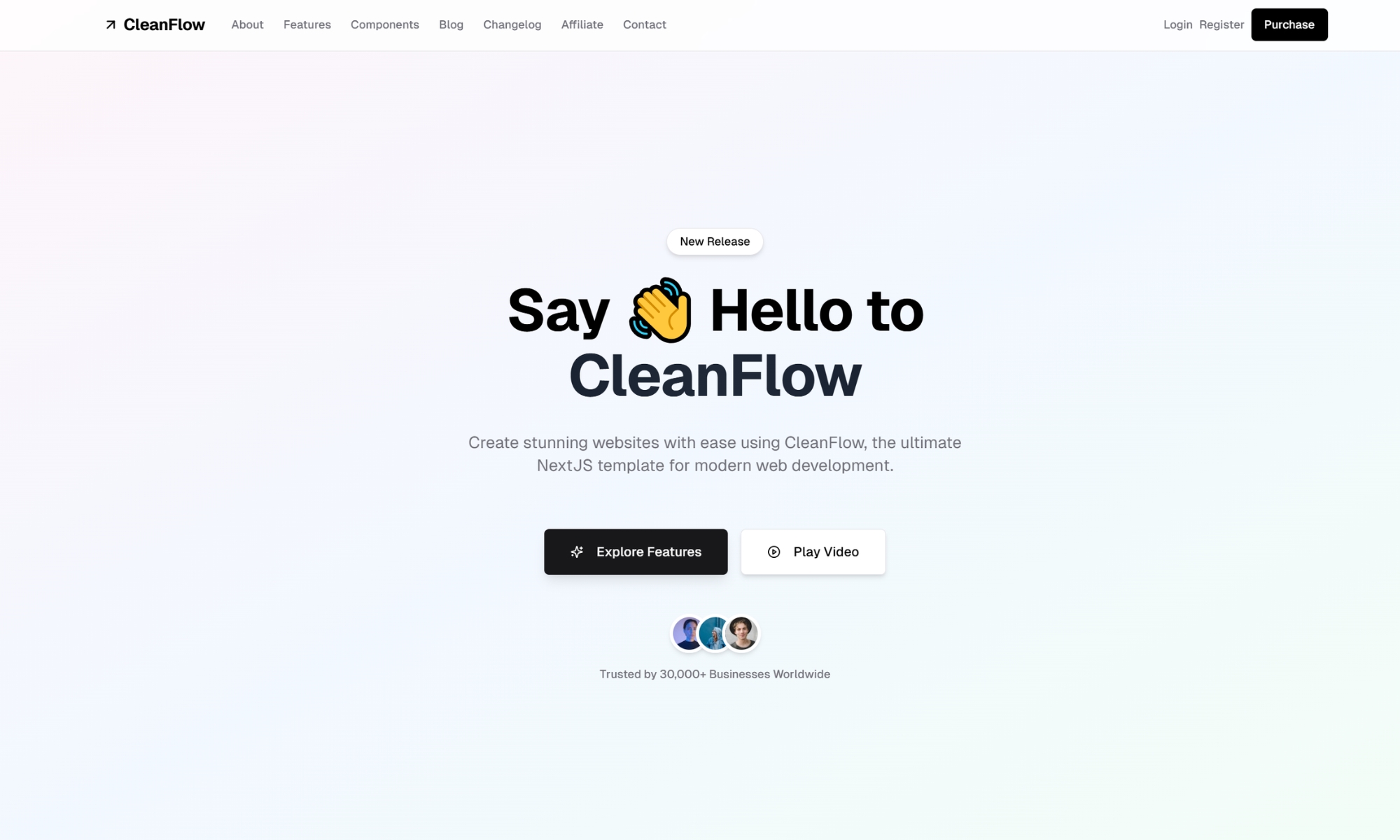 CleanFlow Template Preview