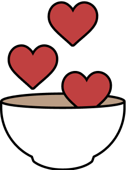 Hearts in bowl icon