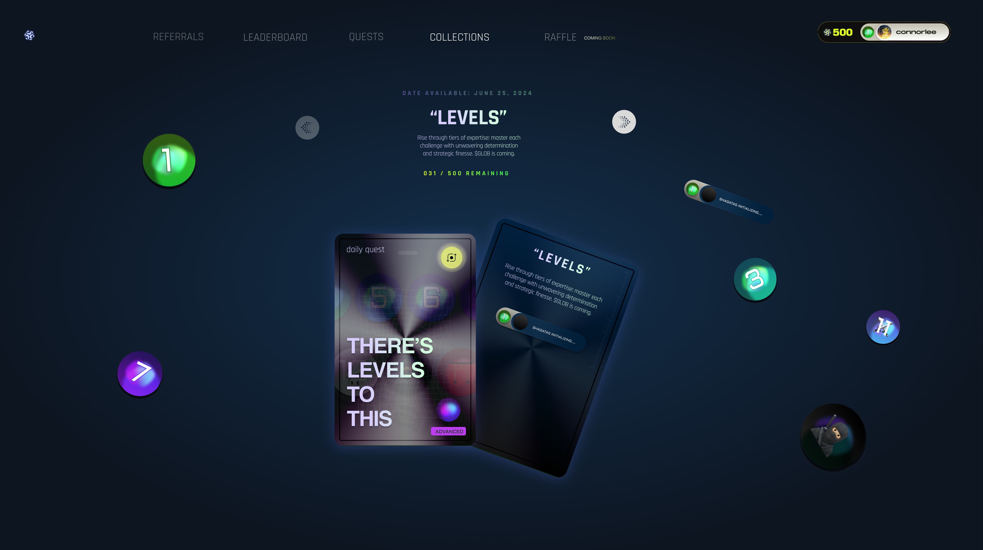 Levels Quest Platform Interface Design