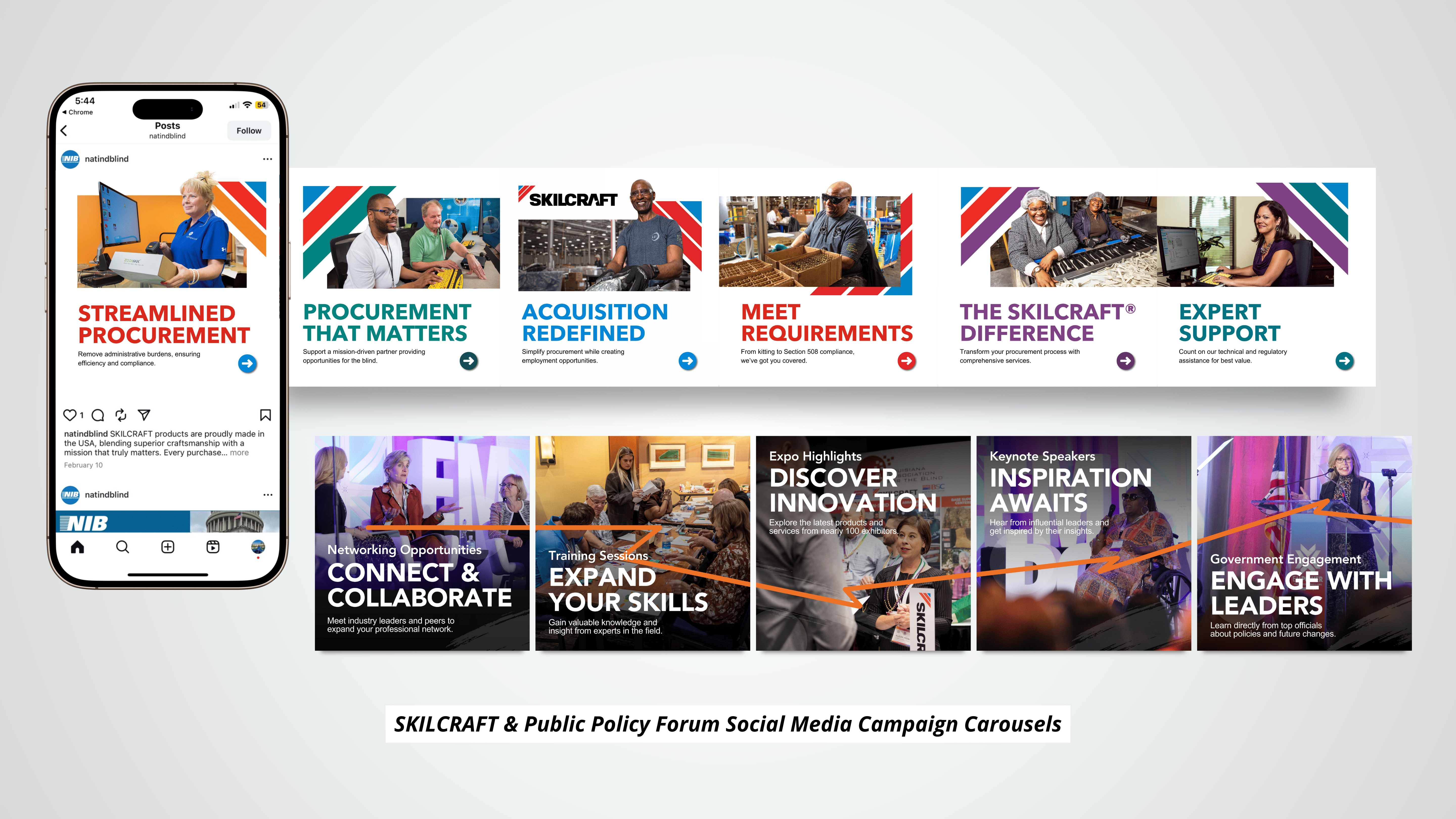 SKILCRAFT procurement messaging carousel and conference event promotion social slides
