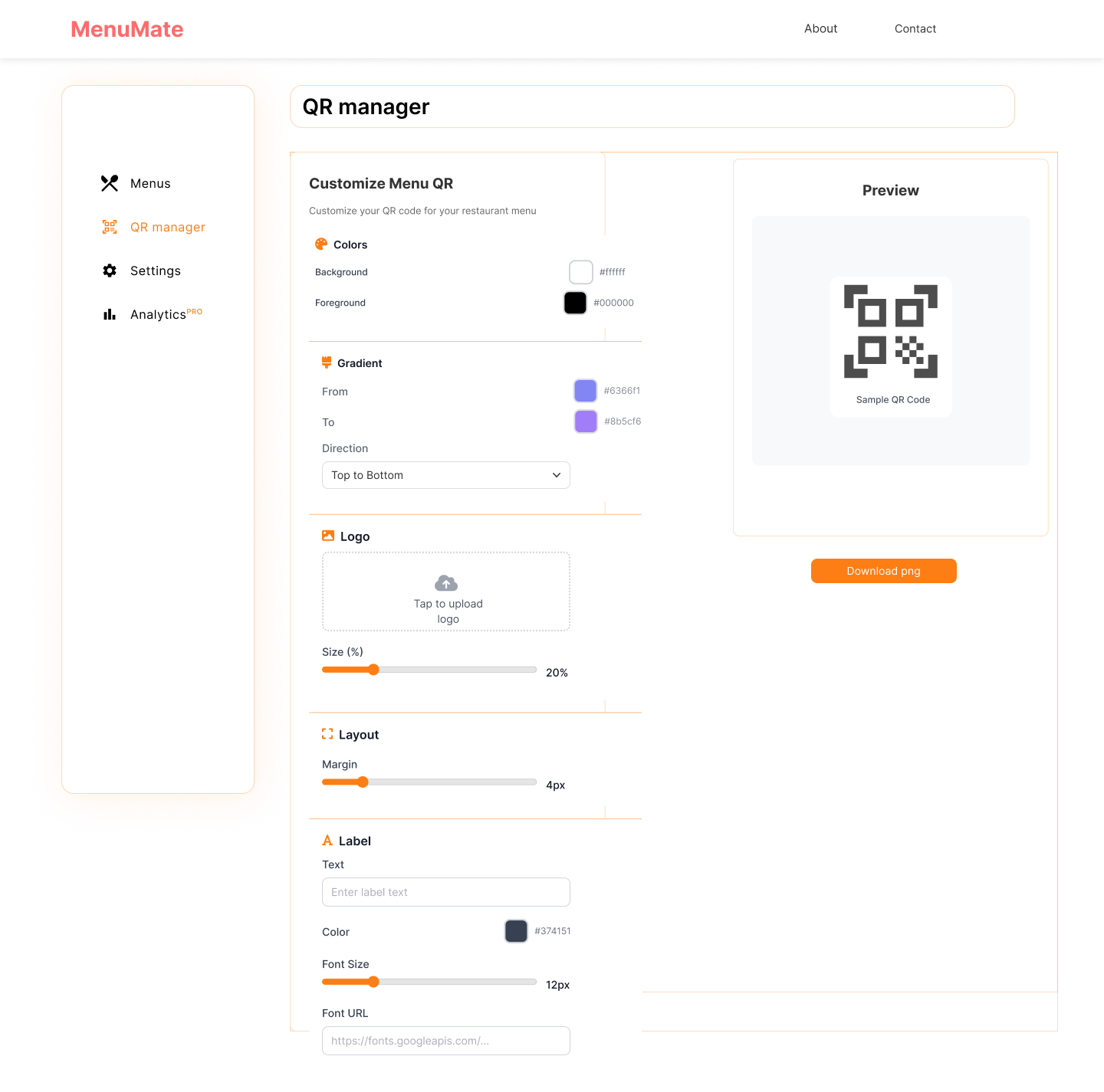 DineQ QR Manager Customization