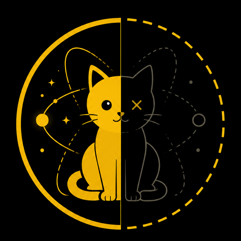 QTC split quantum cat logo