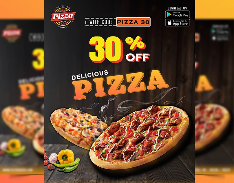 Pizza 30% Off — Promo Flyer