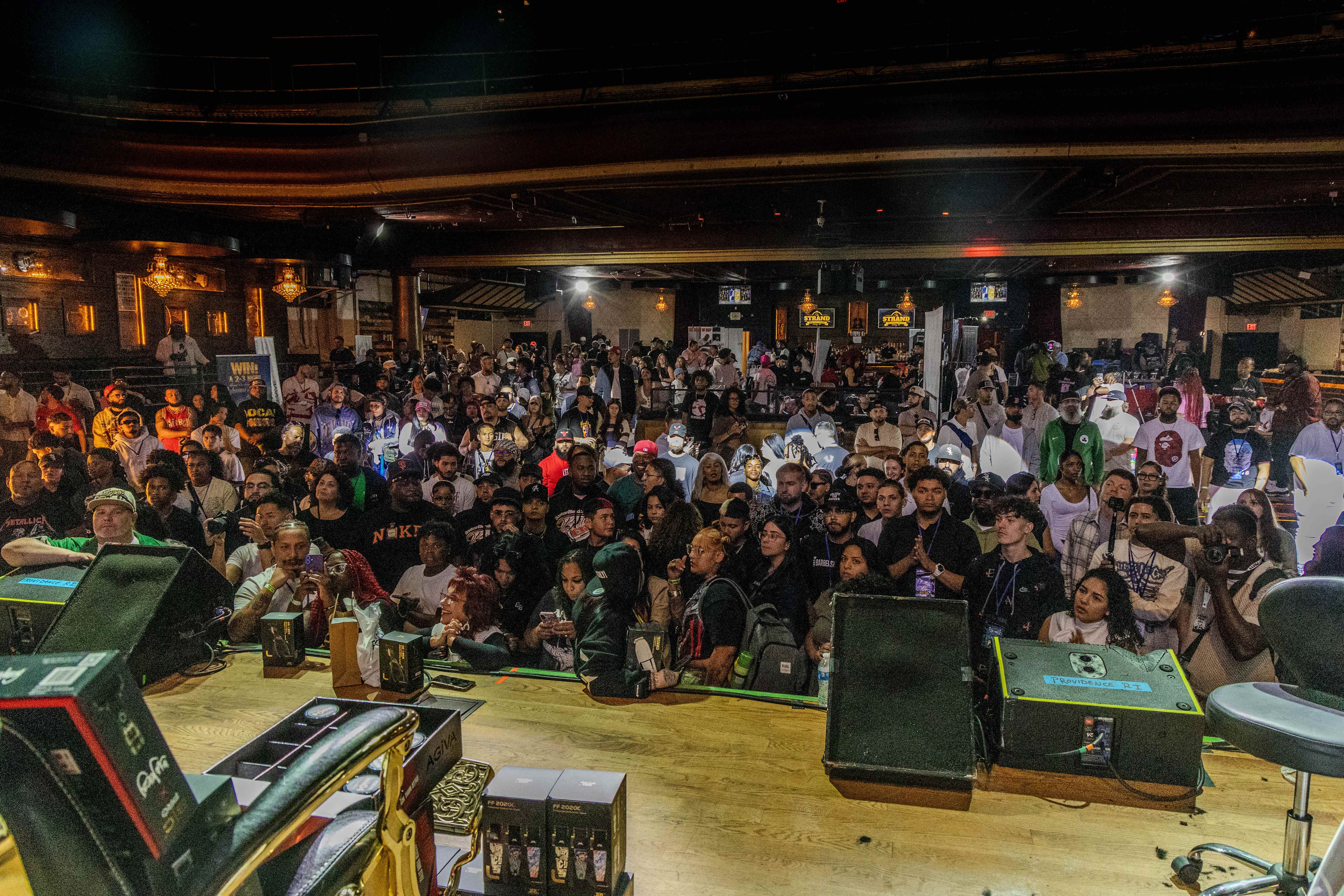 Packed crowd watching the stage at Rhode Island Barber Expo
