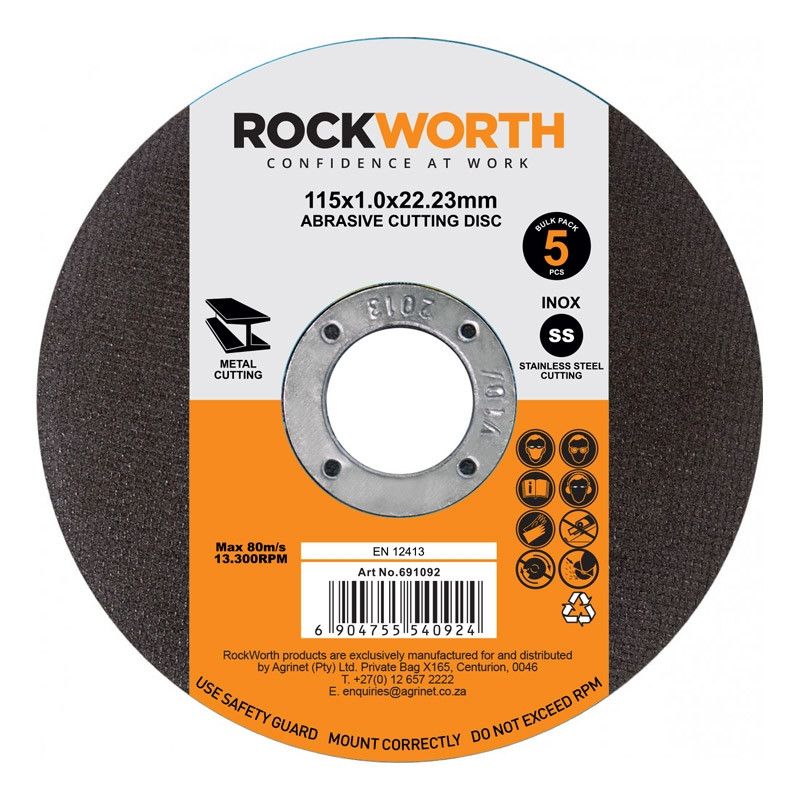 Rockworth Cutting Disc Slimline Steel 230x2.0 5-Pack