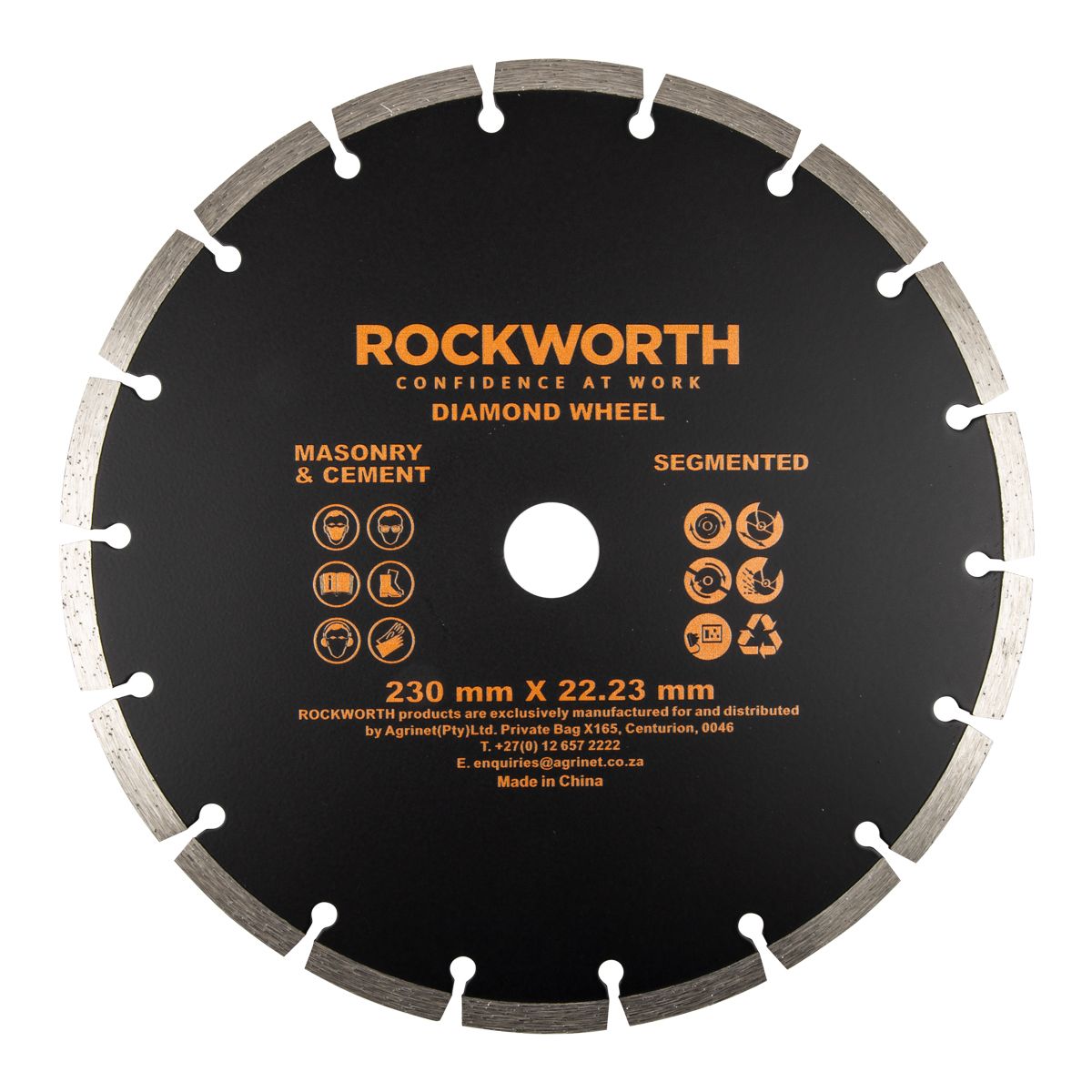 Rockworth Diamond Wheel 230mm Segmented Rim