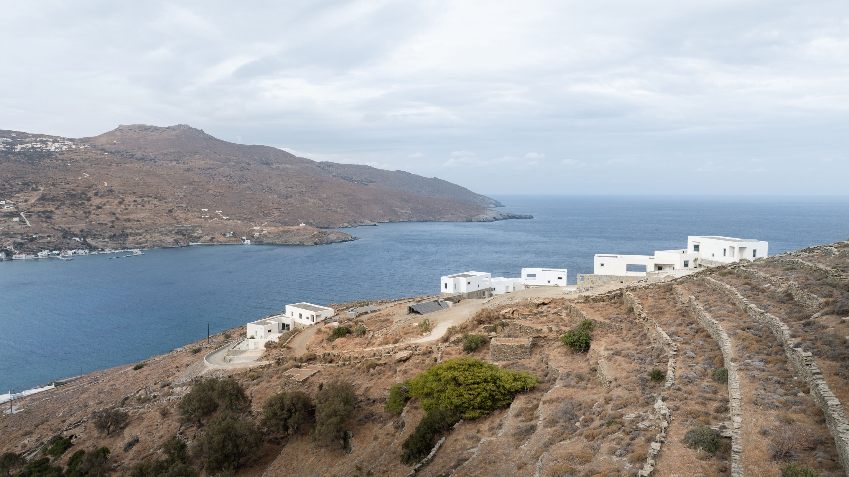 Panoramic view of houses along the peninsula