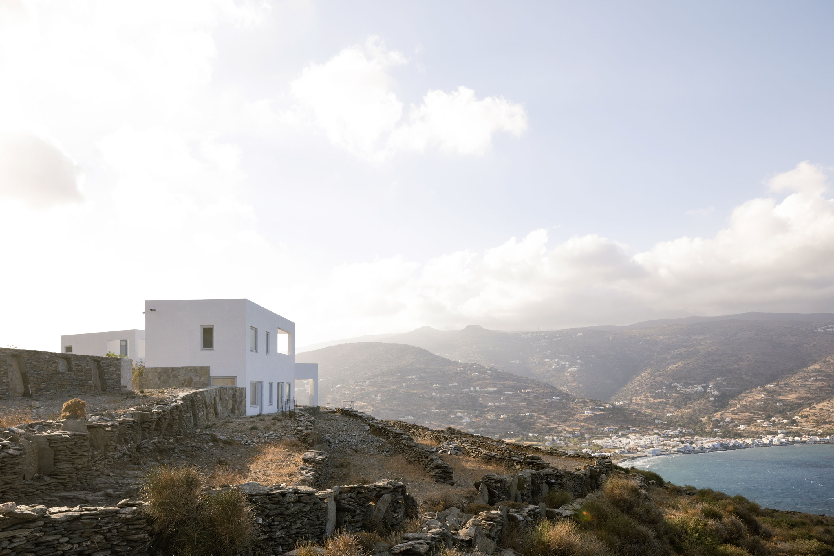 House on hillside overlooking Korthi Bay village