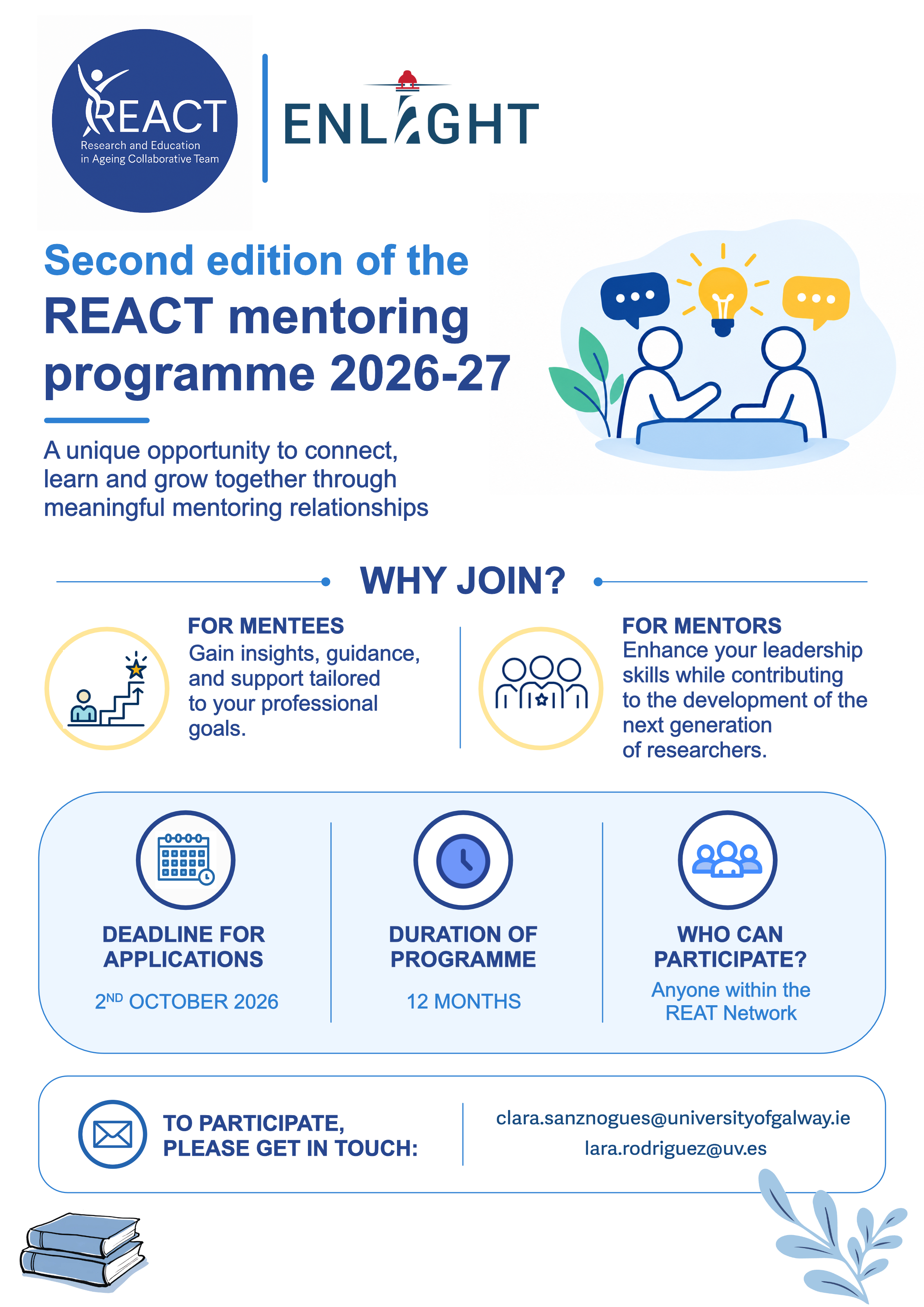 Second edition of the REACT mentoring programme 2026–27
