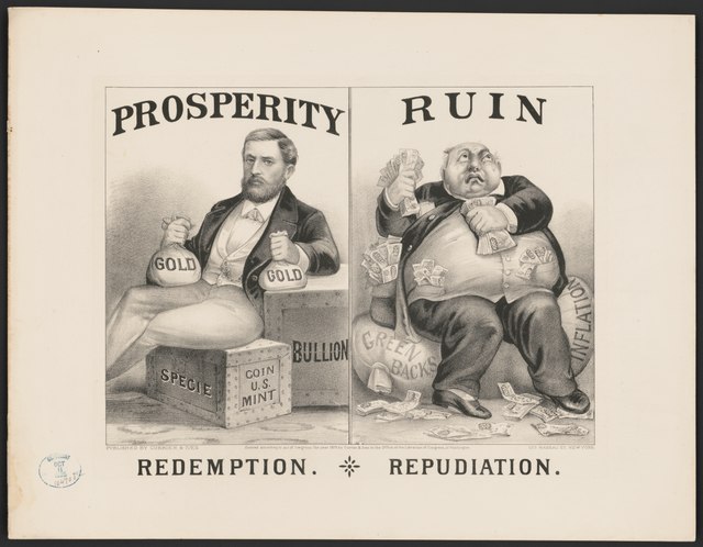 Historical political cartoon about gold standard