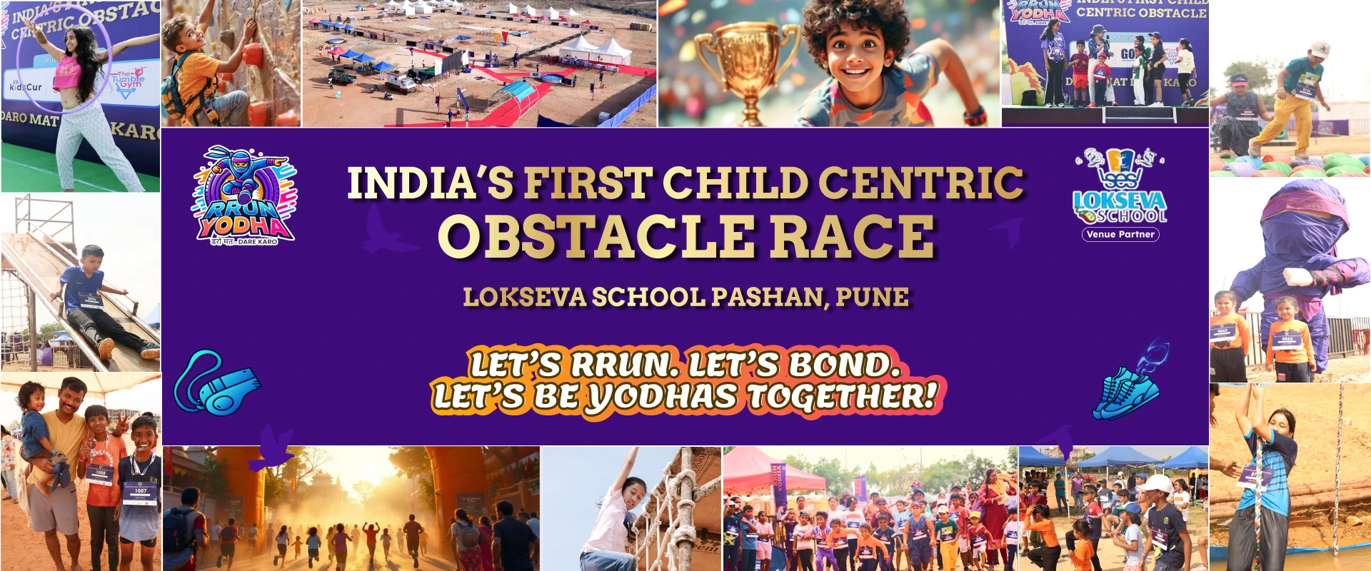 Run Yodha child-centric obstacle race banner