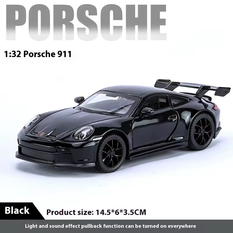 Black Porsche 911 GT3 RS front product view