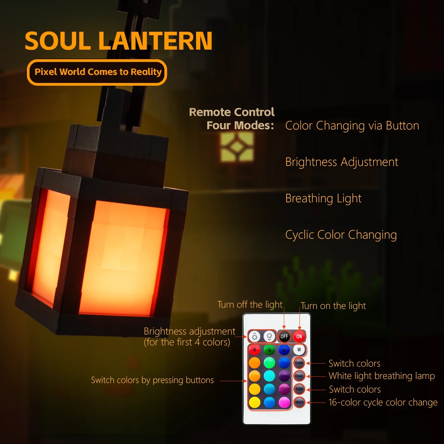 Pixel Soul Lantern remote control lighting modes