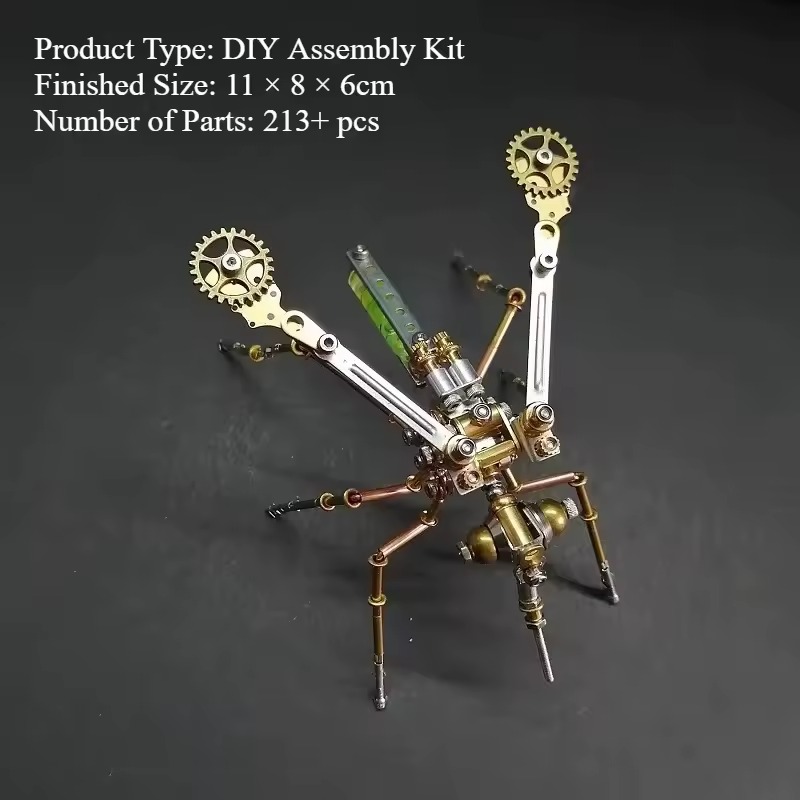 Gold and green mechanical spider model