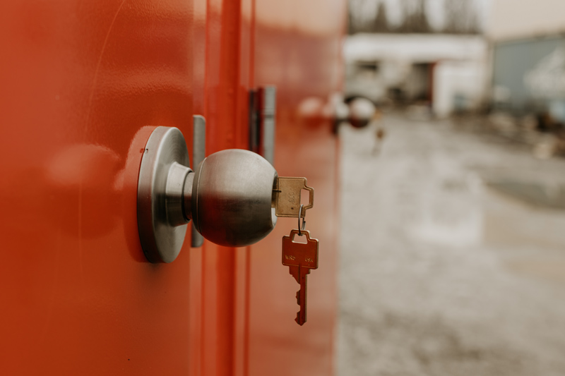 Secure portable restroom door and lock