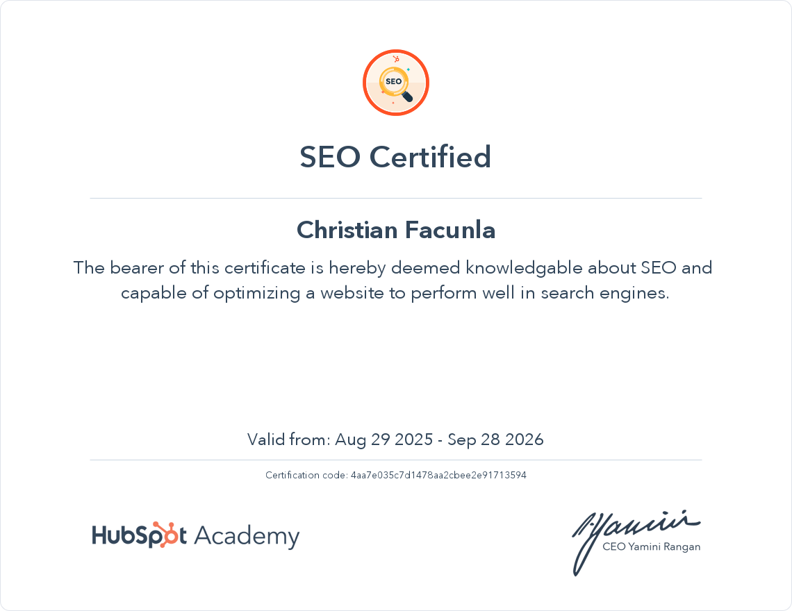 SEO Certified