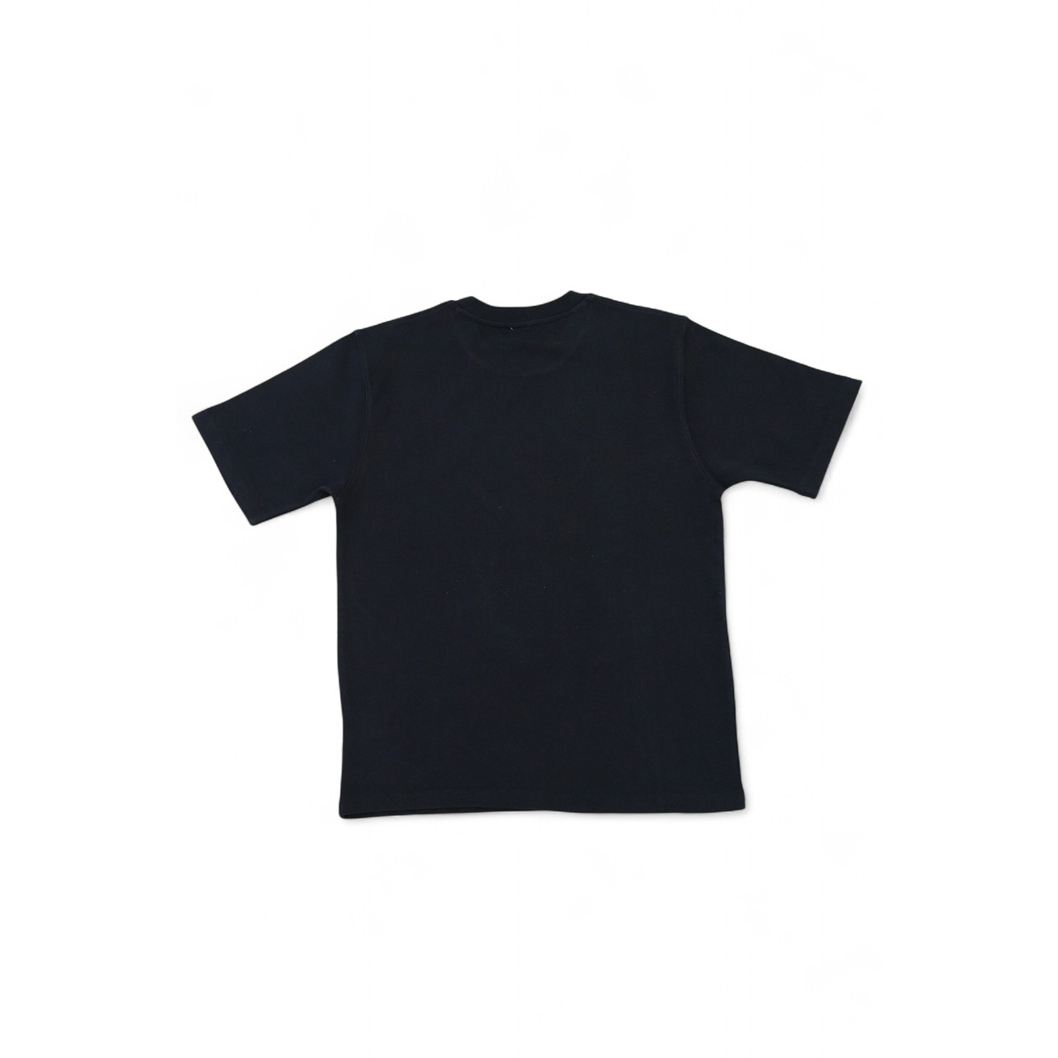 Back view of the black 250gsm heavy cotton T-shirt.