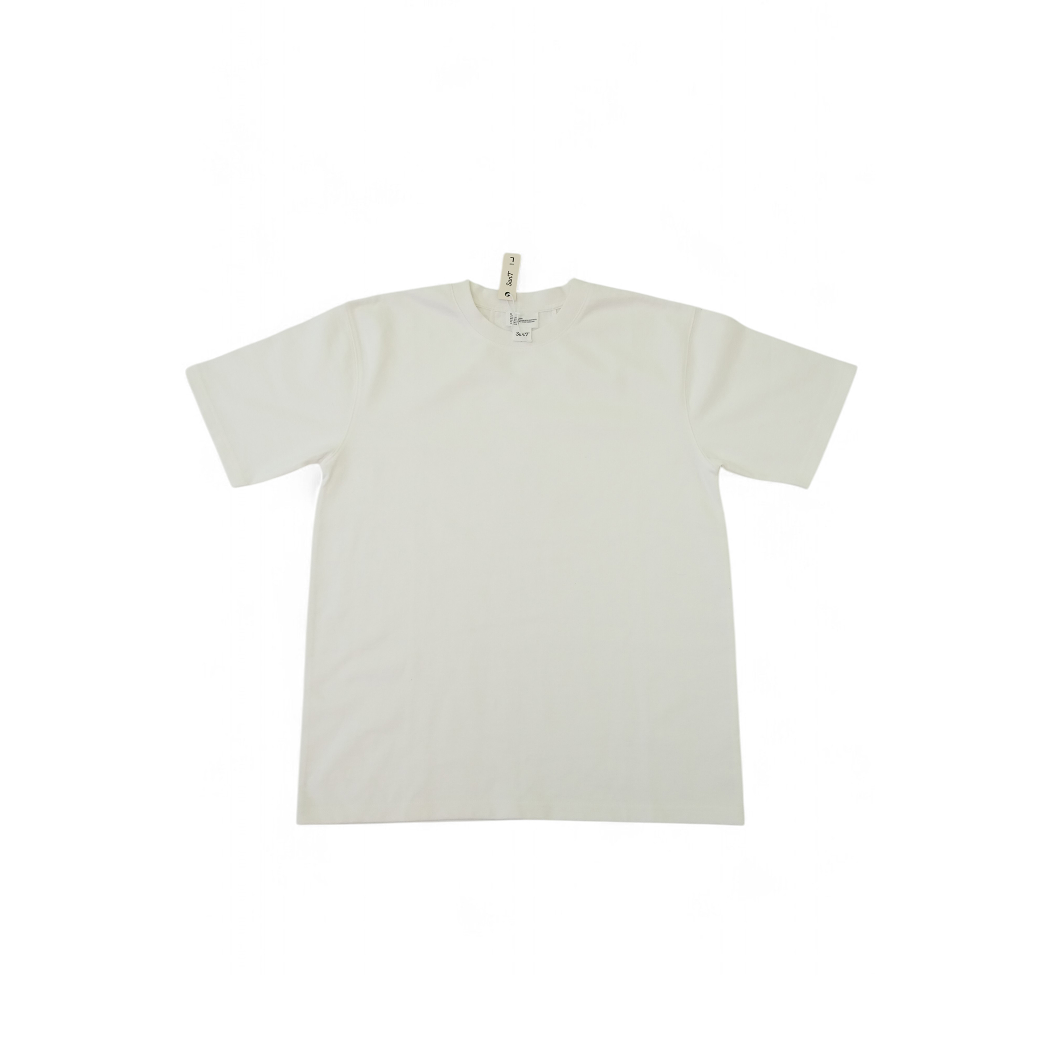 Front view of the white 250gsm heavy cotton T-shirt.