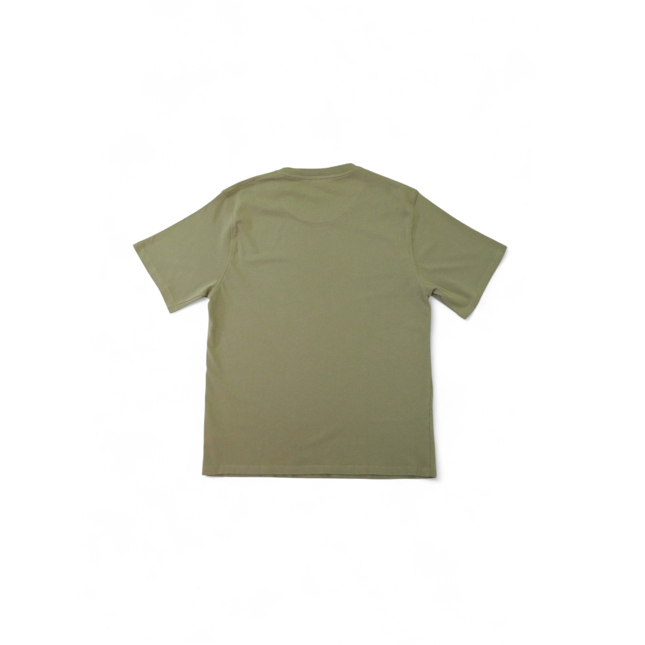 Back view of the sage 250gsm heavy cotton T-shirt.