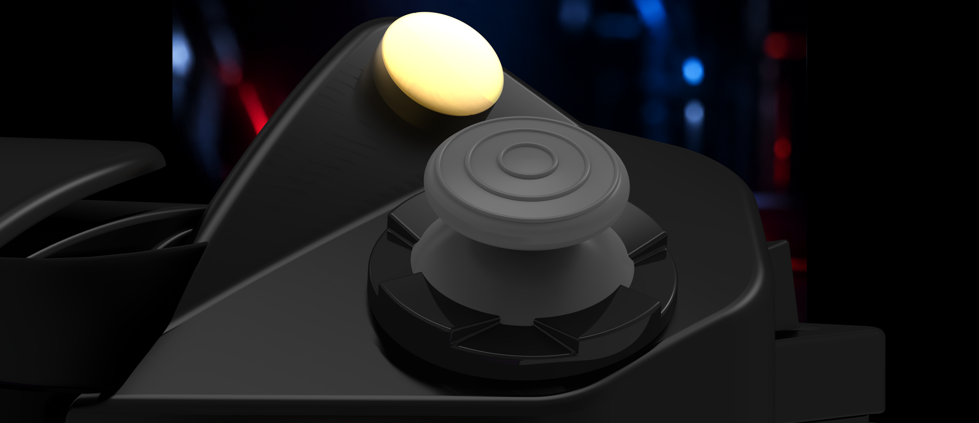 ERCHAM MK1 - Joystick module macro with gold thumb button and gray analog stick