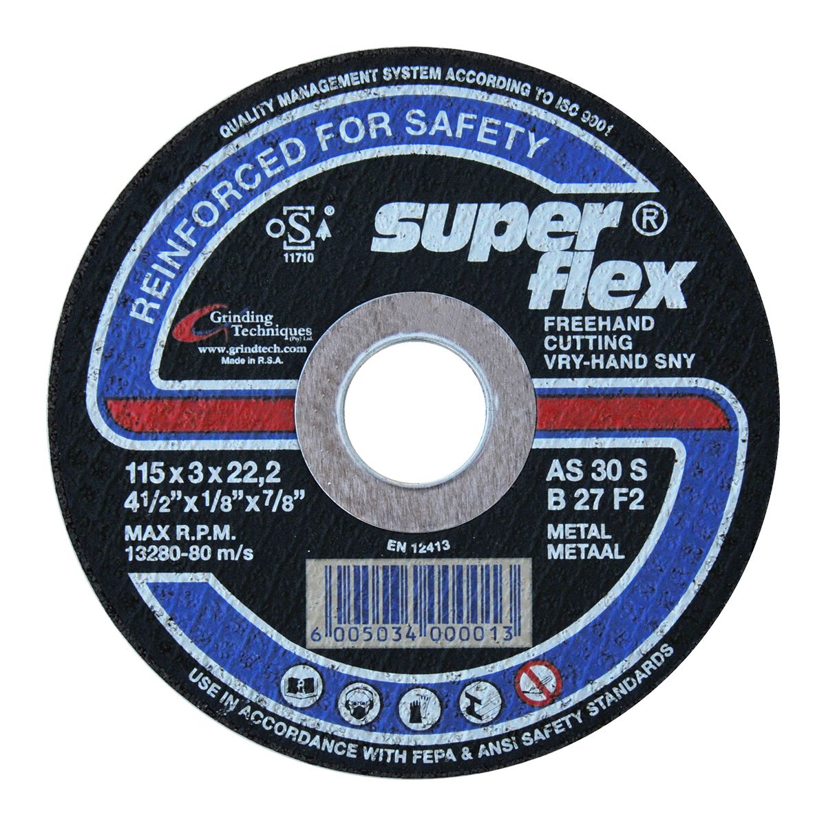 Superflex Cutting Disc Flat Steel 115x3mm