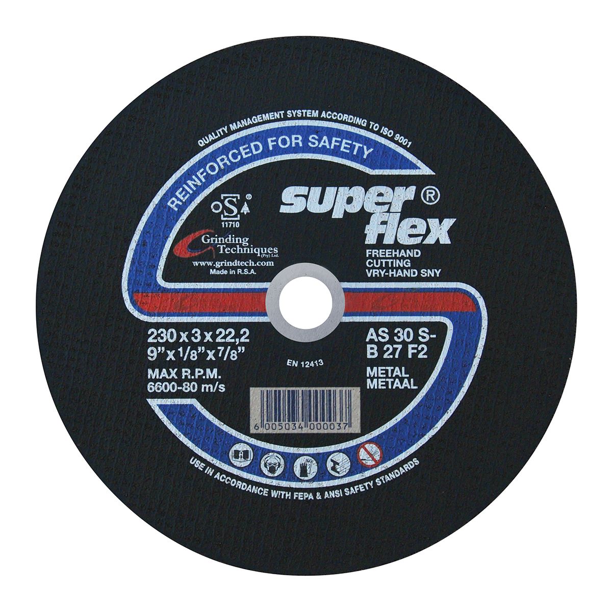 Superflex Cutting Disc Flat Steel 230x3mm